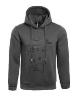 hombre guess populaire chaqueta hoodie dessin anime gris